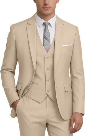 Mens Suit 3 Pieces Slim Fit Suits for Men Formal Tuxedo Business Suit Wedding Prom Groom Suits Dinner Party