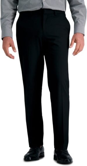 Mens 4 Way Stretch Straight Fit Flat Front Dress Pant