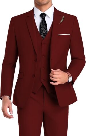 High End Suits Men Suit Groomsmen Suit Slim Fit 3 Pieces Suit for Men Notched Lapel Jacket Vest Pants