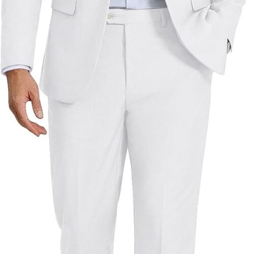 Men's Suits Regular Fit 2 Piece Suit Set One Button Solid Blazer and Pants for Wedding Prom Casual Business