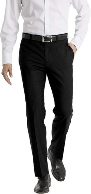 Men's Modern Fit Dress Pants Suit Pants for Men Performance Stretch Fabric Flat Front Ready to Wear