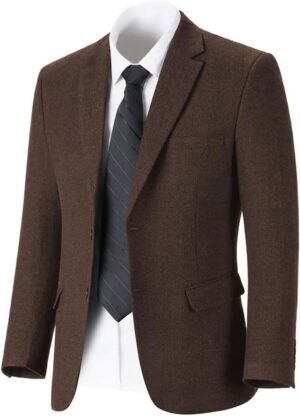 Tweed Herringbone Men's Suit Jackets Retro Slim Fit Sport Coats Blazer Prom Business Casual Men Tux Jacket Wedding Blazers