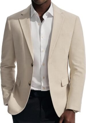 Mens Casual Blazer Sport Coats Two Buttons Lightweight Suit Jacket