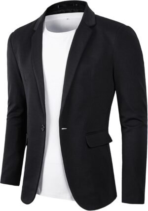 Men's Casual Blazer Suit Jackets Lightweight Sports Coats One Button