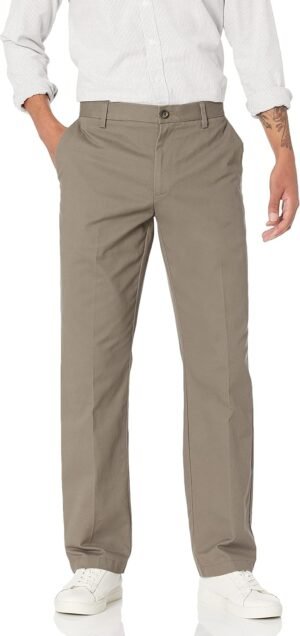 Men's Classic Fit Wrinkle Resistant Flat Front Stretch Chino Pant