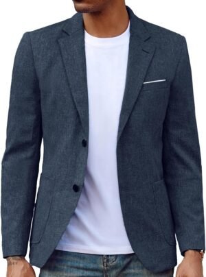 Mens Casual Sport Coat Blazer Two Buttons Lightweight Business Jackets