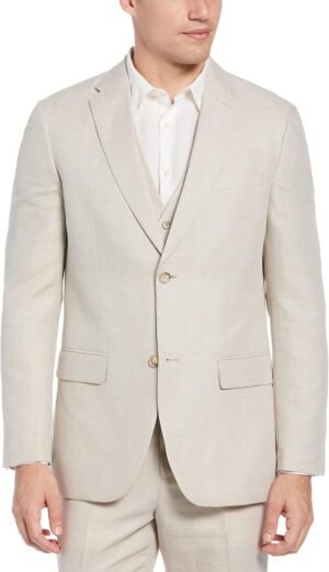 Men's Linen Blend Chest Pocket Suit Jacket