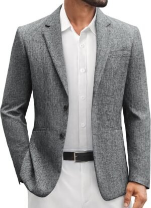 Mens Blazer Casual Sport Coats Slim Fit Two Button Lightweight Suit Jacket Business Jacket