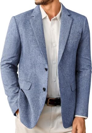 Mens Sport Coats Casual Blazer Two Button Lightweight Business Suit Jacket