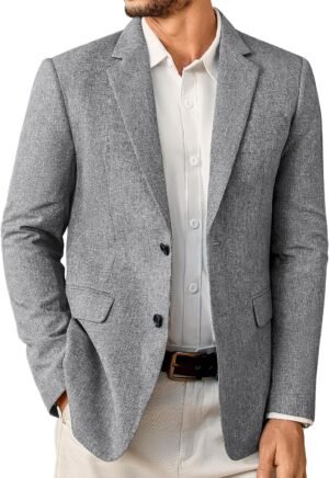 Mens Sport Coats Casual Blazer Two Button Lightweight Business Suit Jacket